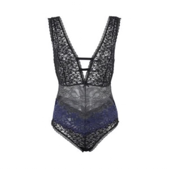 Free People Other - Free People Intimately Black and Blue Lace Bodysuit